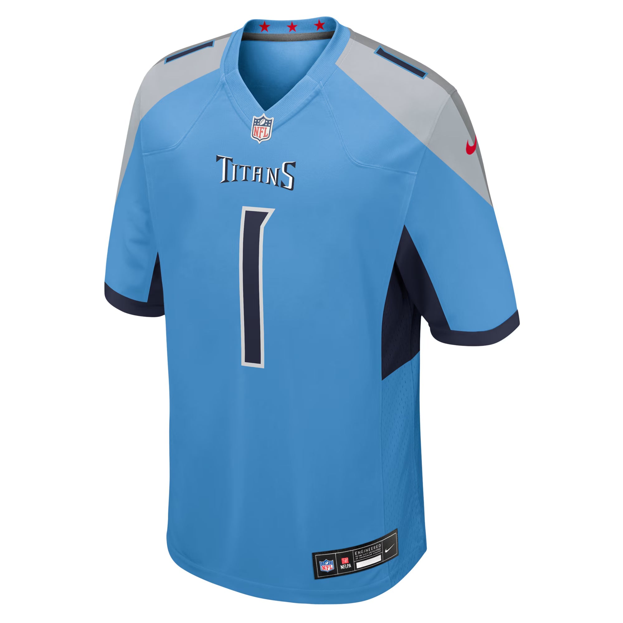Tennessee Titans Cameron Ward Light Blue 2025 NFL Draft First Round Pick Game Jersey