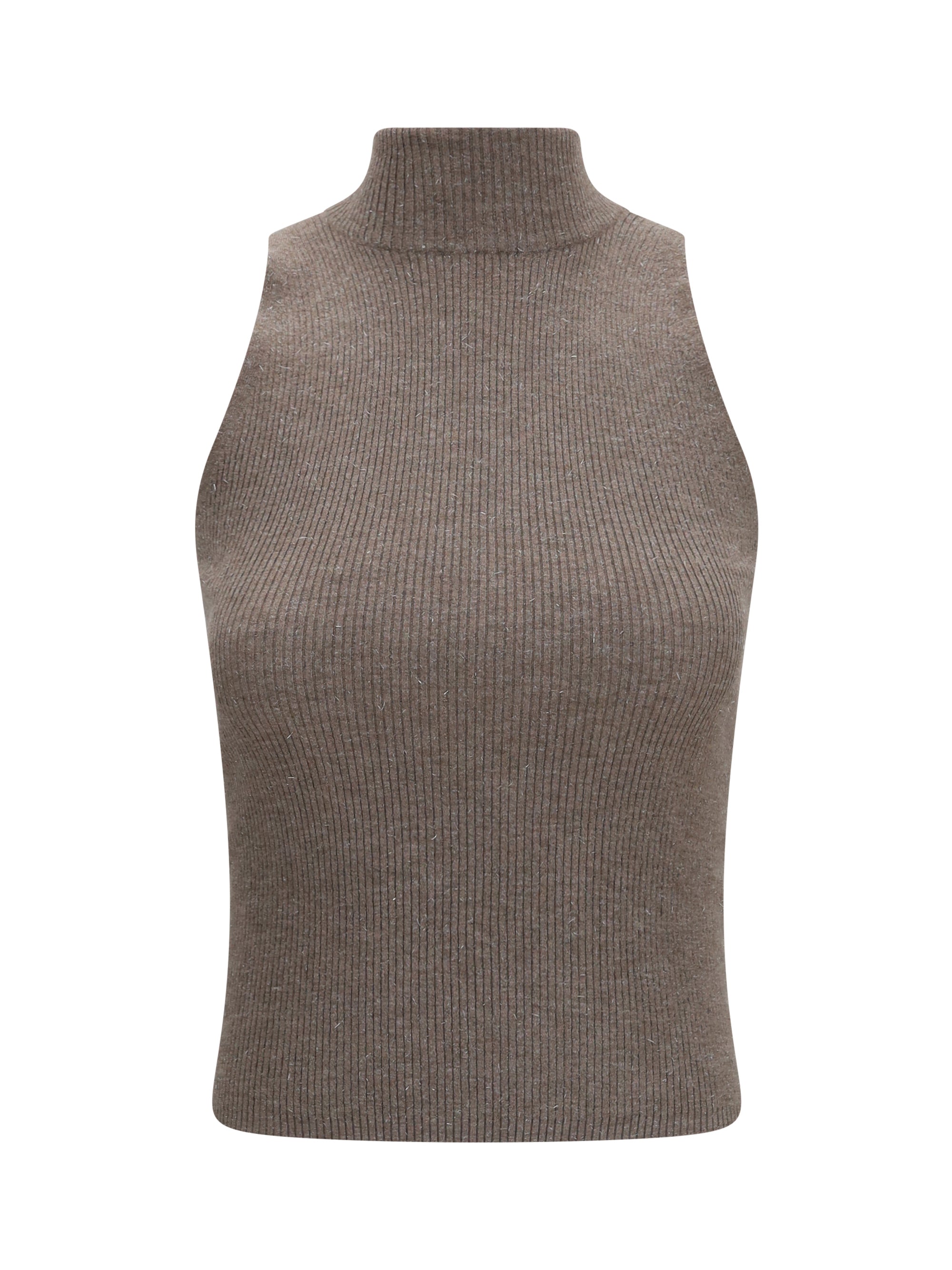 Brunello Cucinelli Women Sleeveless Turtleneck With Luminous Details