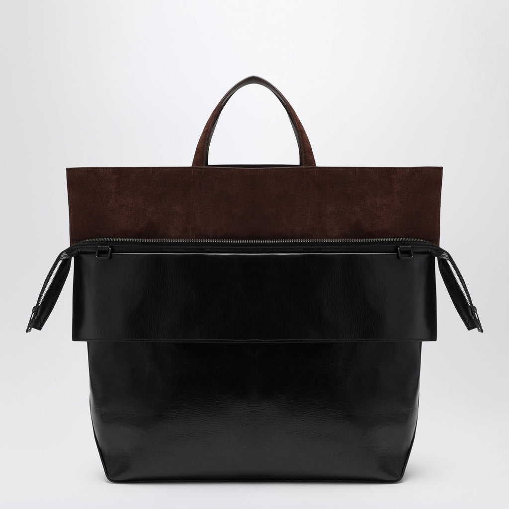 Loewe Large Switch Tote Bag In Black/Espresso Leather And Suede Men
