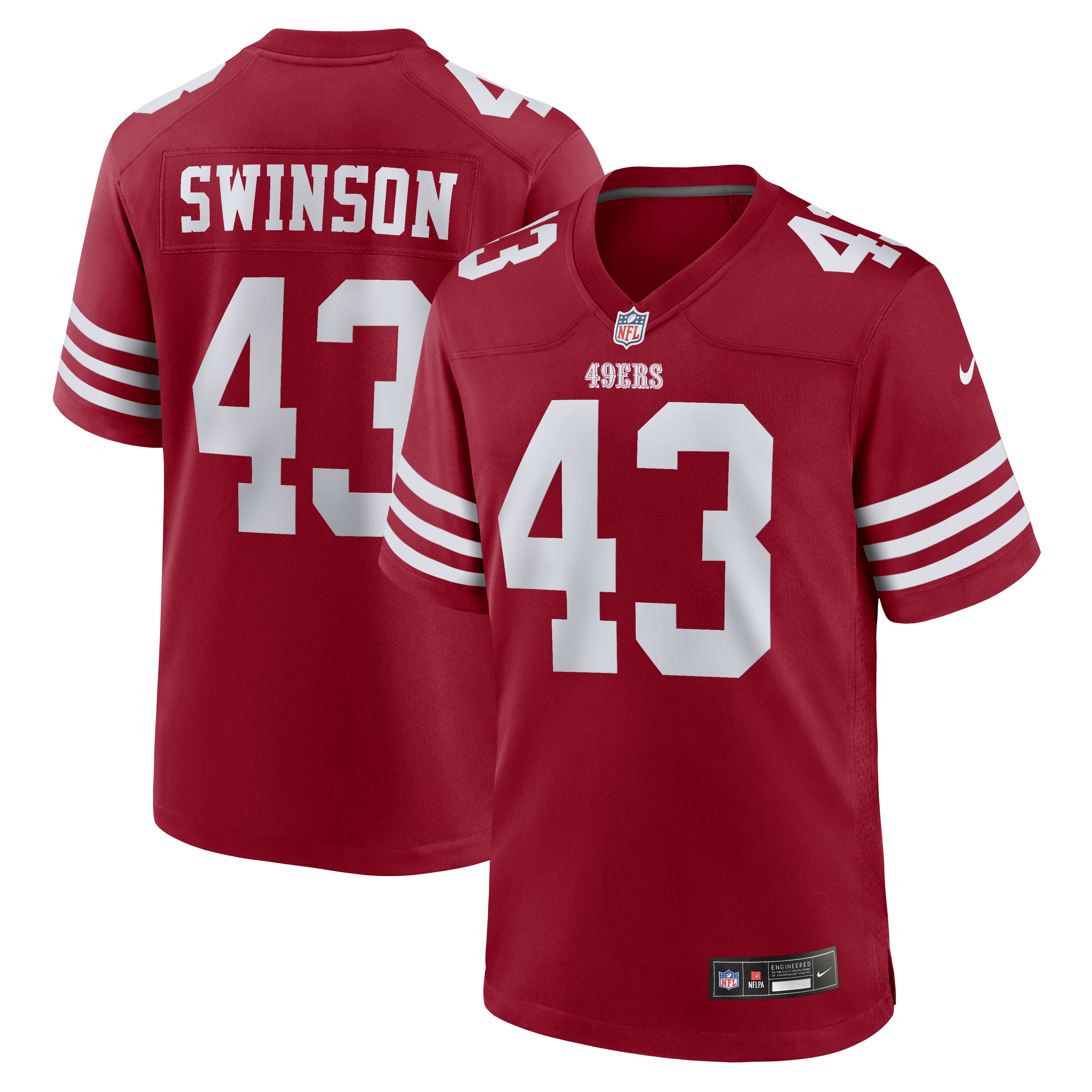San Francisco 49ers Messiah Swinson Scarlet Team Game Jersey