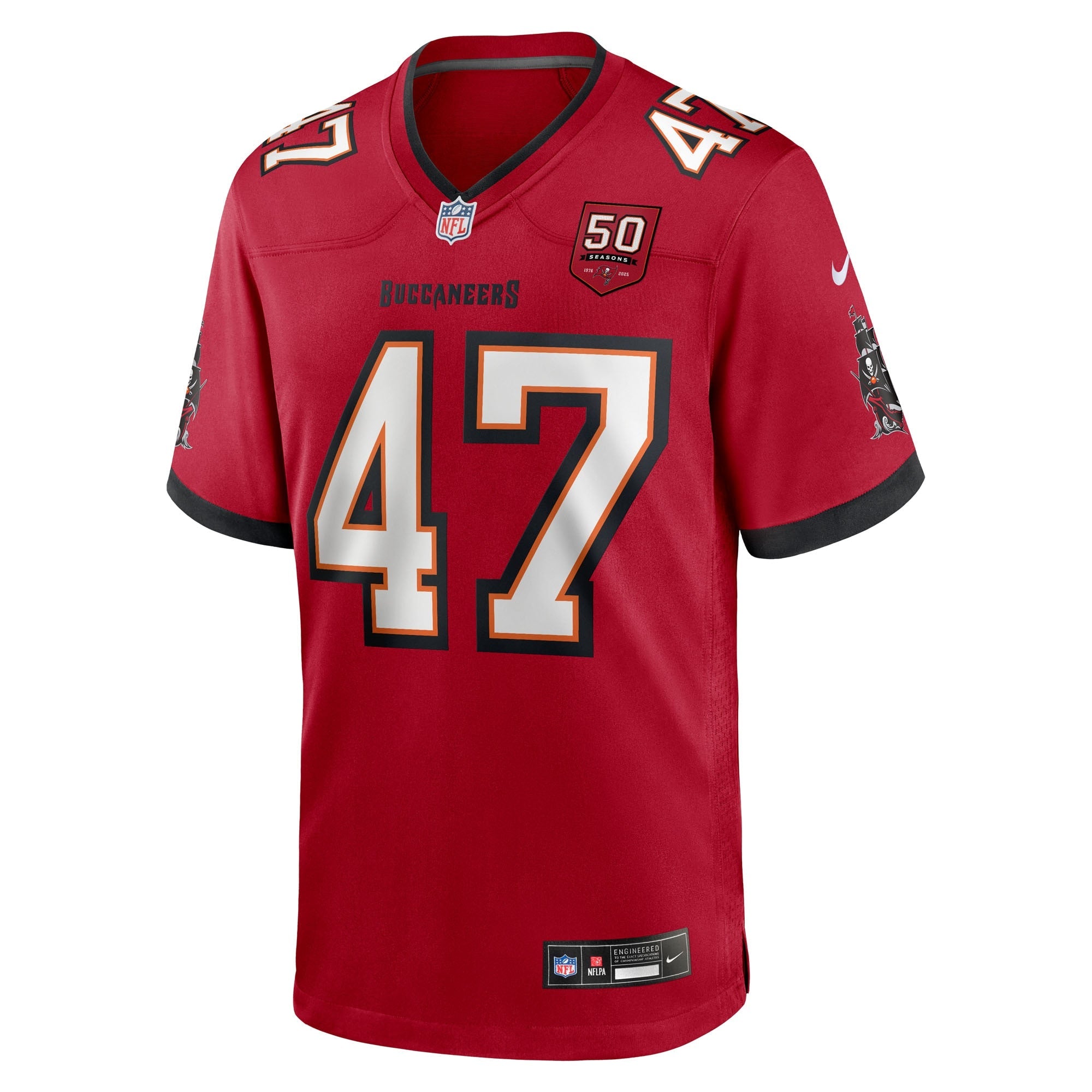 Tampa Bay Buccaneers John Lynch Red 50th Anniversary Team Game Jersey
