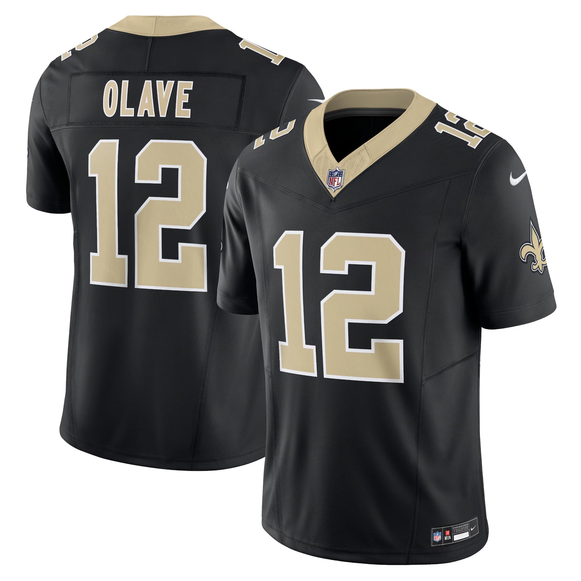 New Orleans Saints Chris Olave Black Vapor F.U.S.E. Limited Jersey