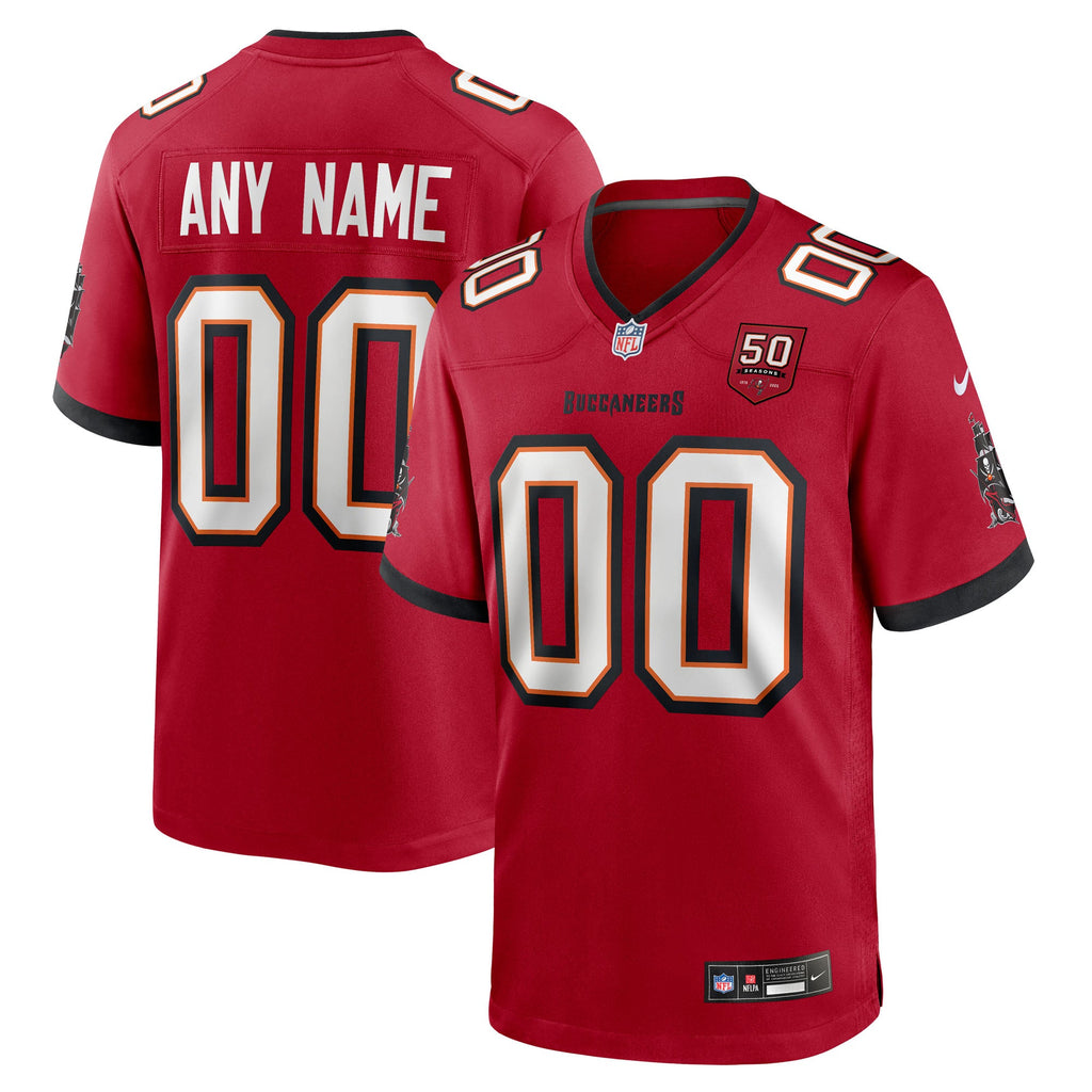 Tampa Bay Buccaneers Red 50th Season Custom Game Jersey