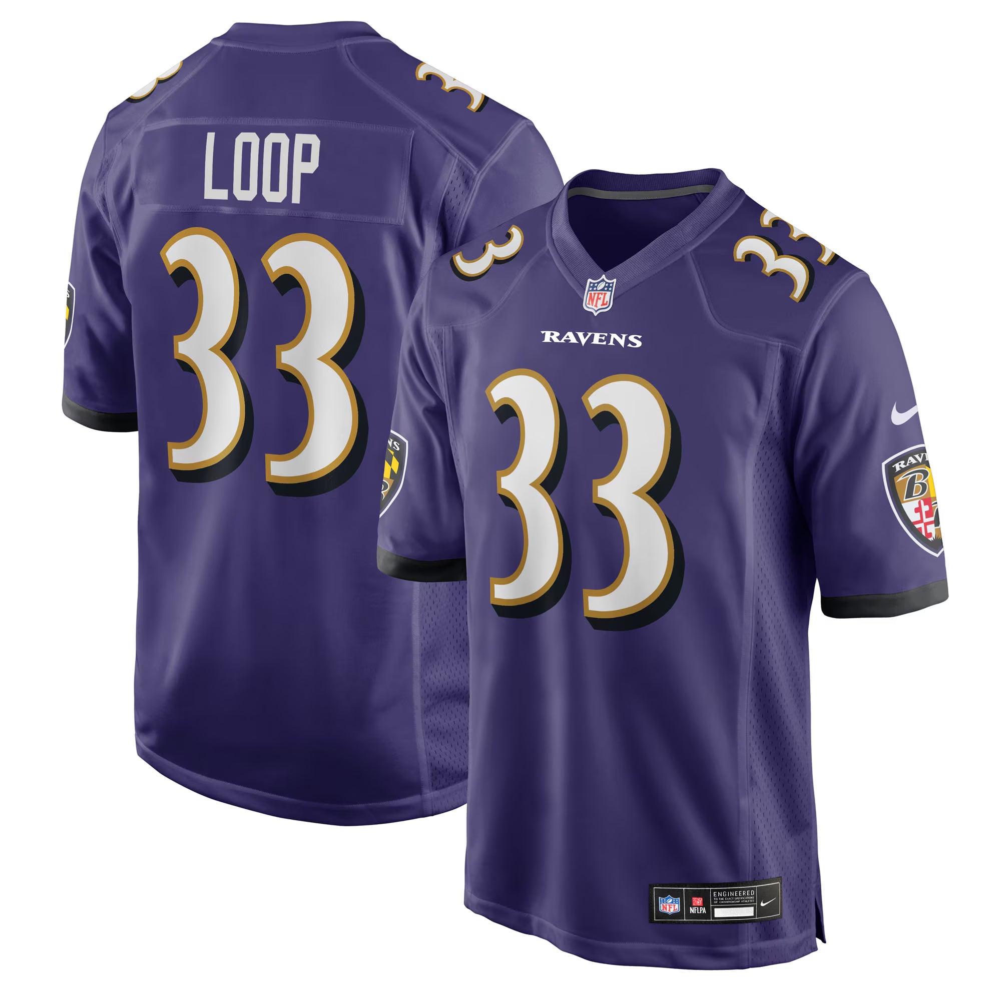 Baltimore Ravens Tyler Loop Purple Team Game Jersey