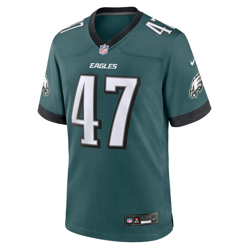 Philadelphia Eagles Charley Hughlett Midnight Green Team Game Jersey