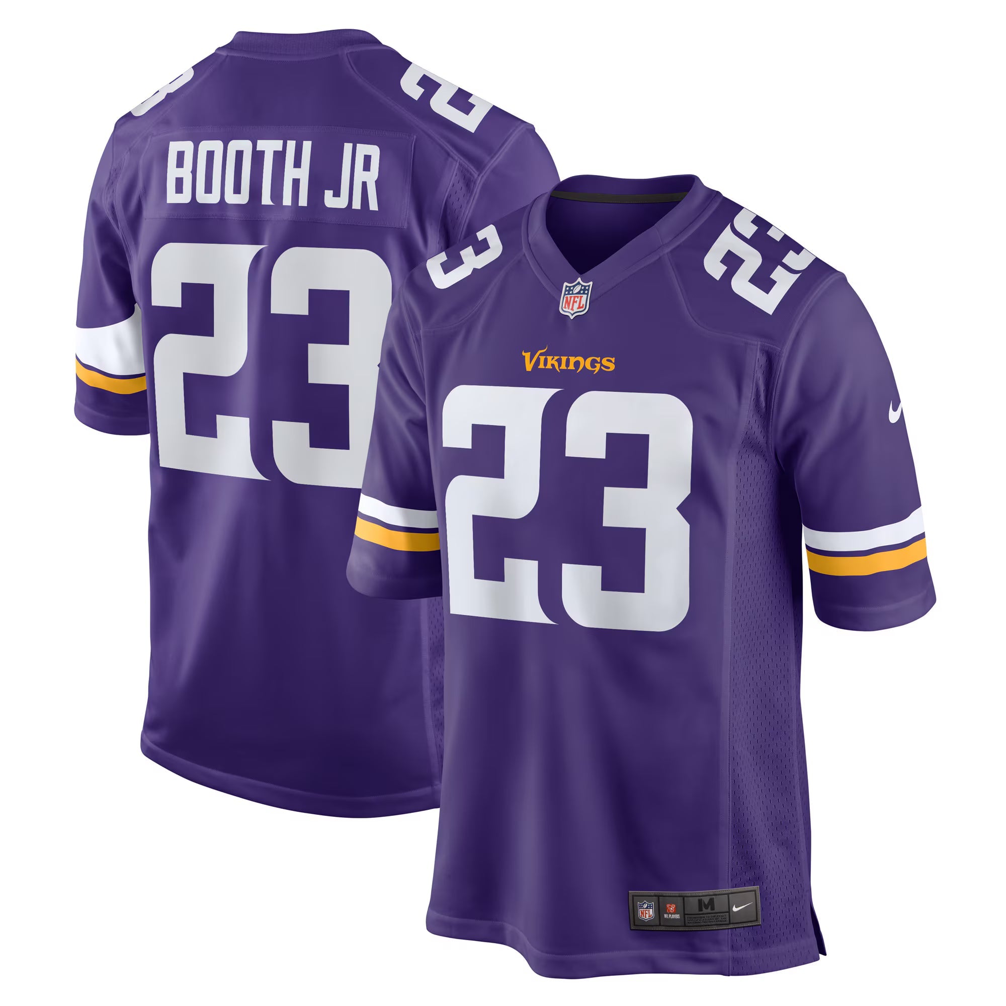 Minnesota Vikings Andrew Booth Jr. Purple Player Game Jersey