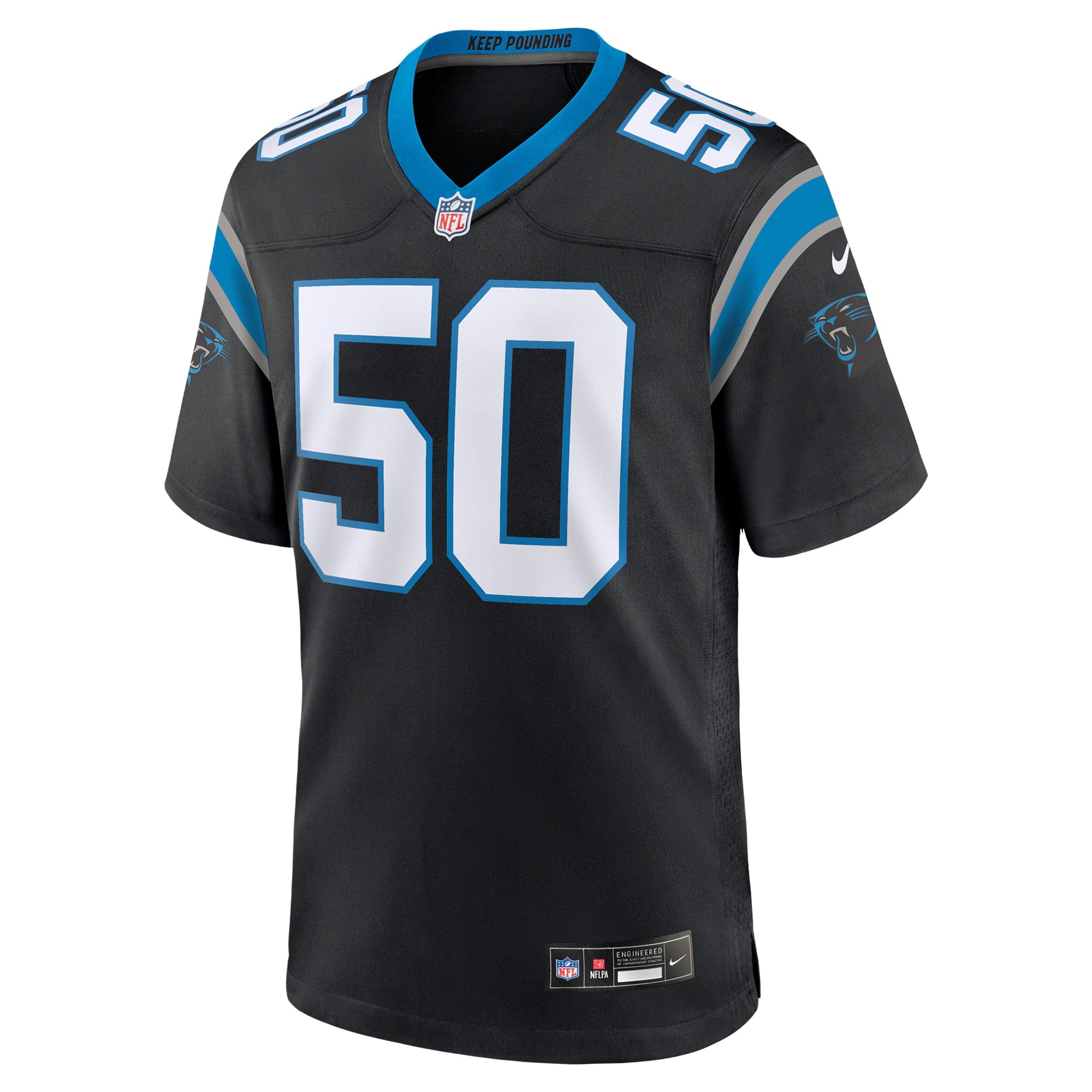 Carolina Panthers Robert Hunt Black Game Jersey
