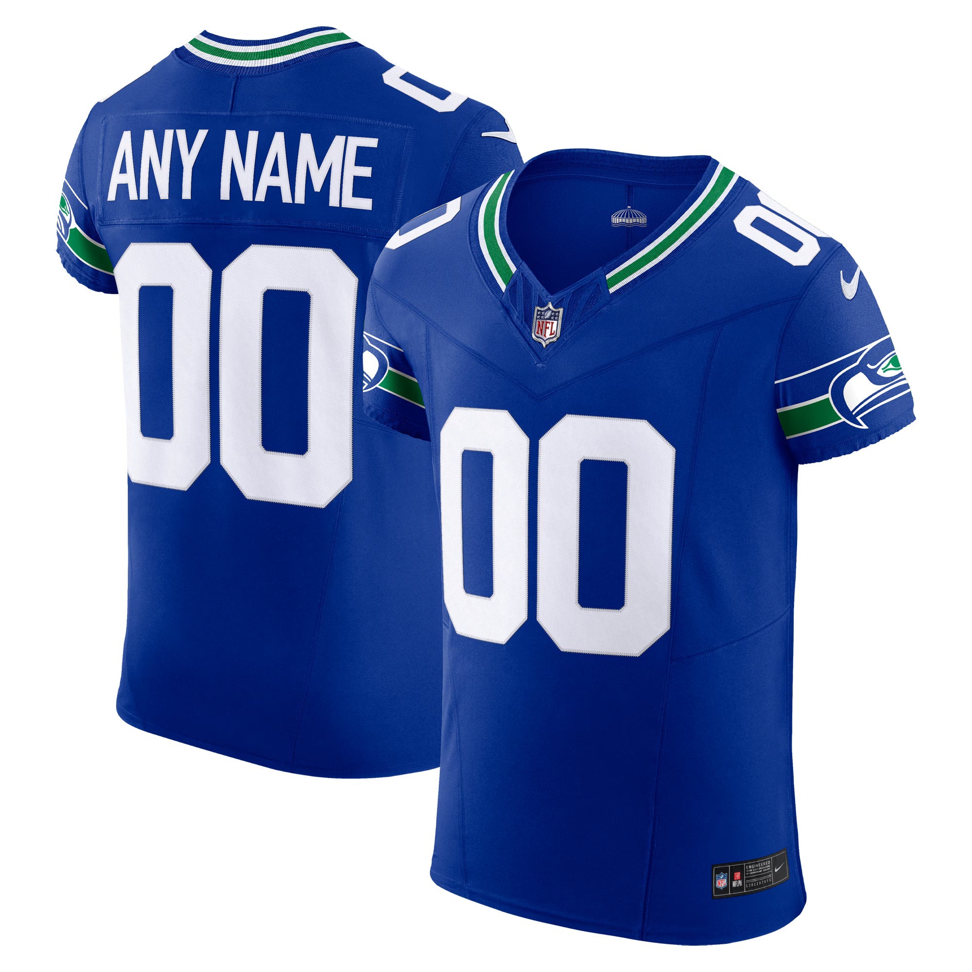 Seattle Seahawks Royal Alternate Vapor F.U.S.E. Elite Custom Jersey