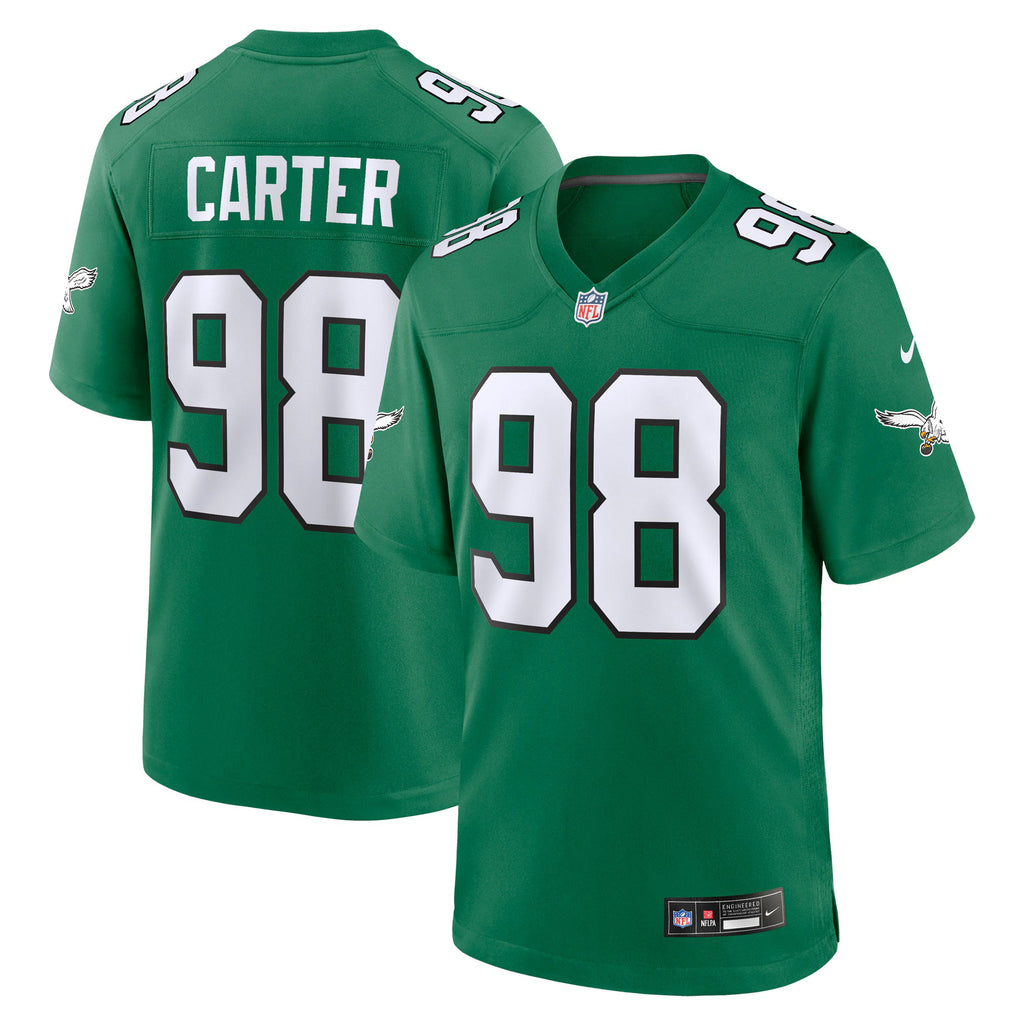 Philadelphia Eagles Jalen Carter Kelly Green Alternate Game Jersey