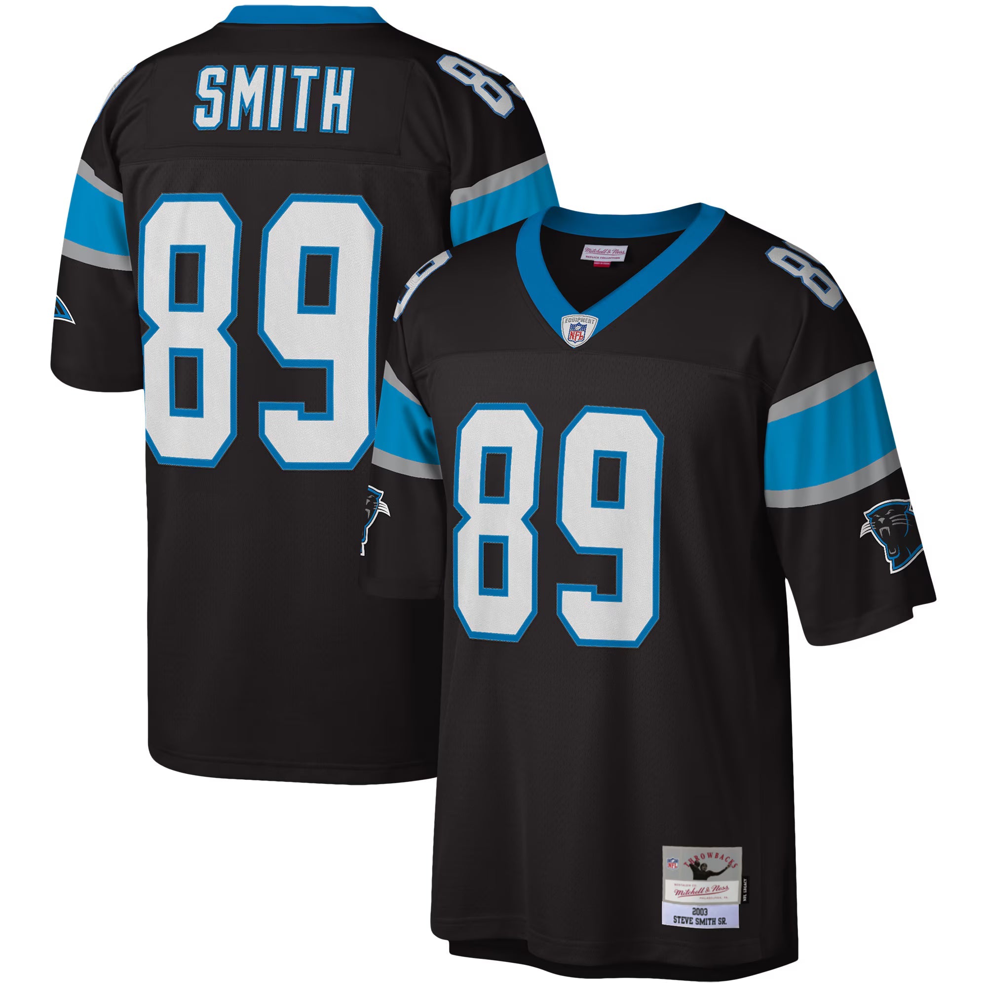 Carolina Panthers Steve Smith Mitchell & Ness Black Legacy Replica Jersey