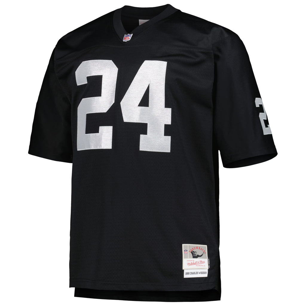 Las Vegas Raiders Charles Woodson Mitchell & Ness Black Big & Tall 1998 Retired Player Replica Jersey