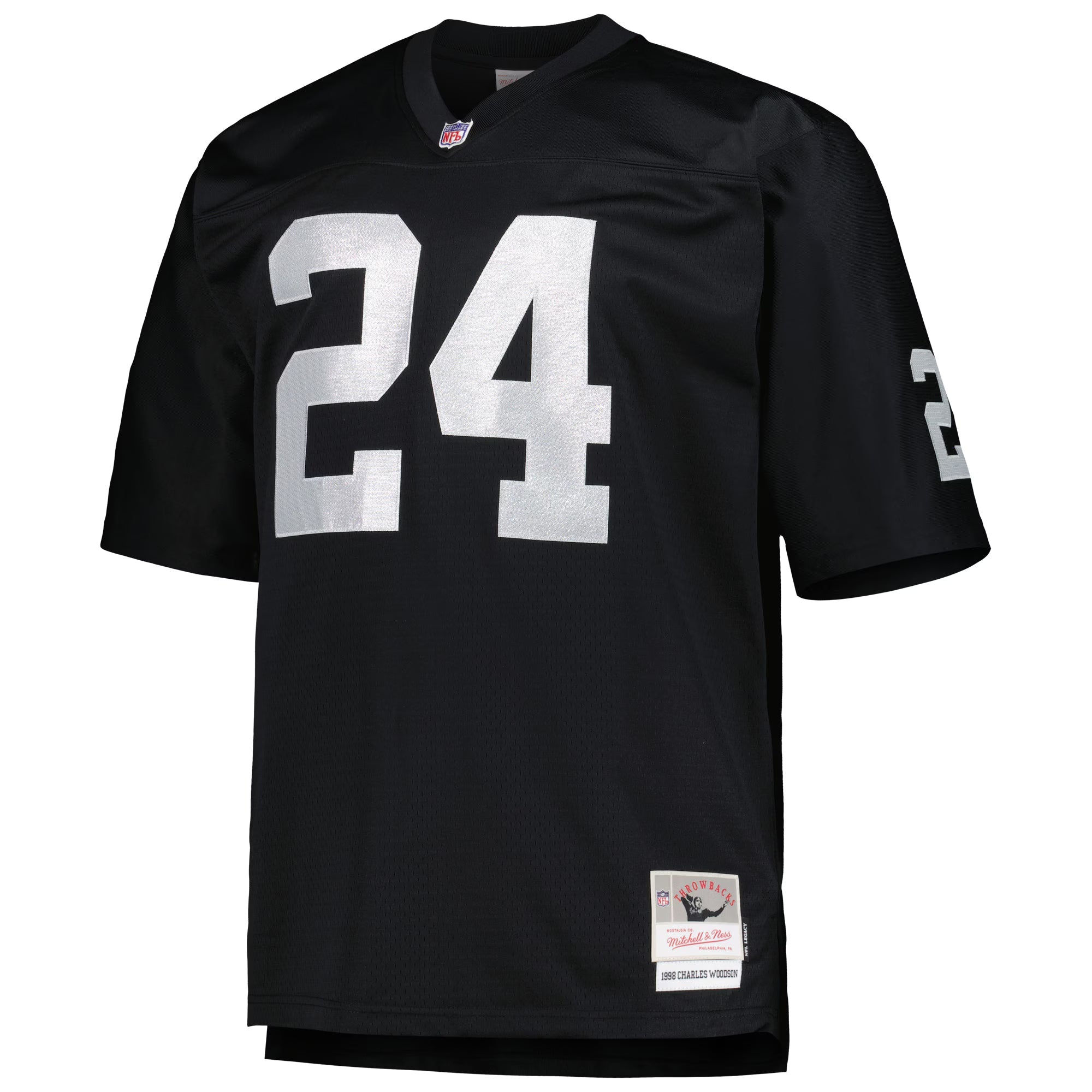 Las Vegas Raiders Charles Woodson Mitchell & Ness Black Big & Tall 1998 Retired Player Replica Jersey