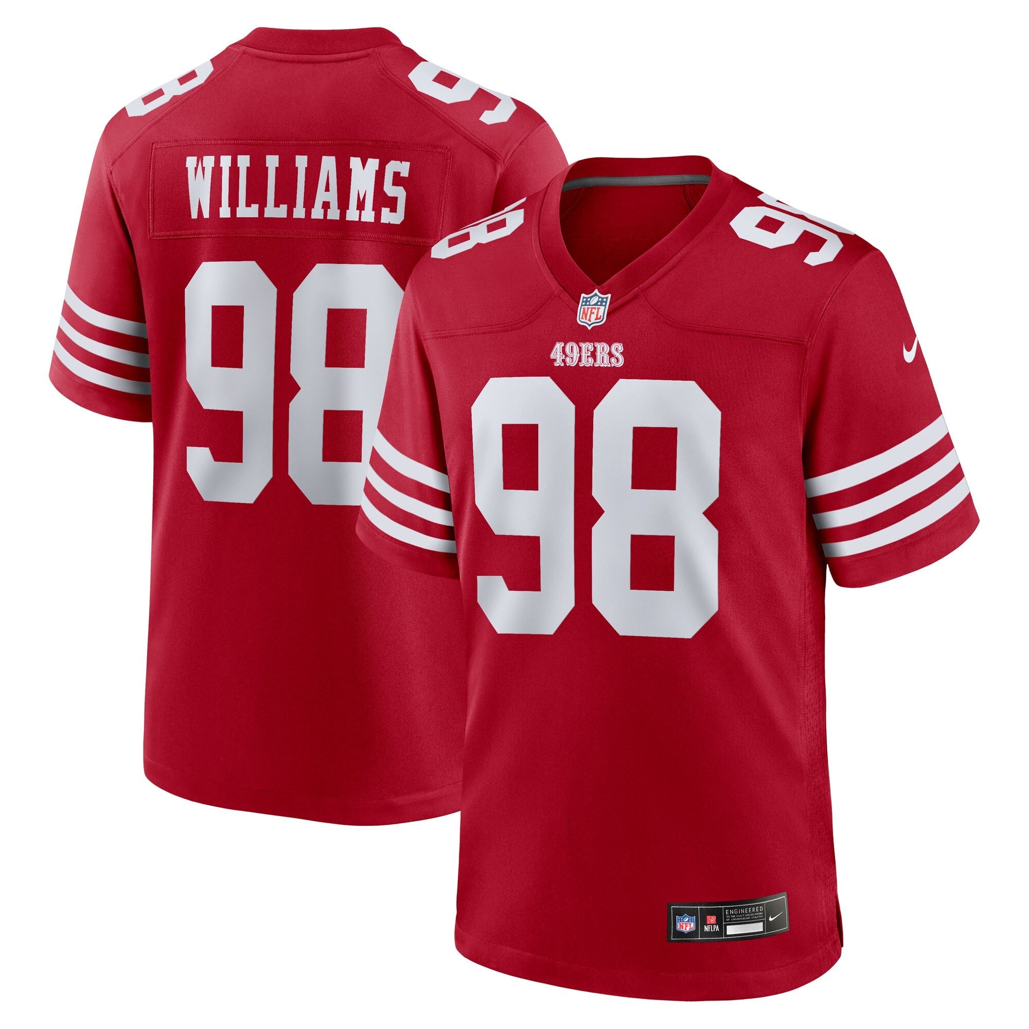 San Francisco 49ers Mykel Williams Scarlet 2025 NFL Draft First Round Pick Game Jersey