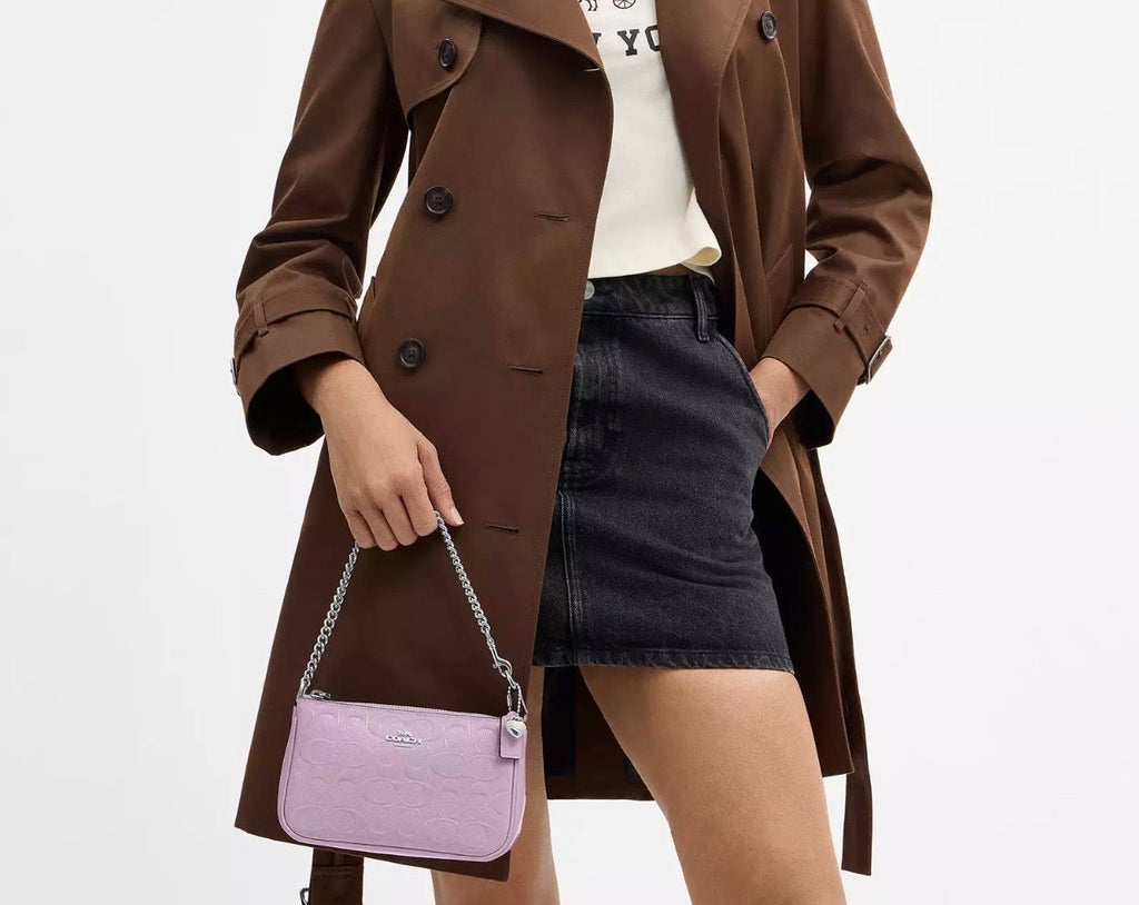 NWT Coach Nolita 19 Signature Leather Bag With Heart Charm In Light Violet