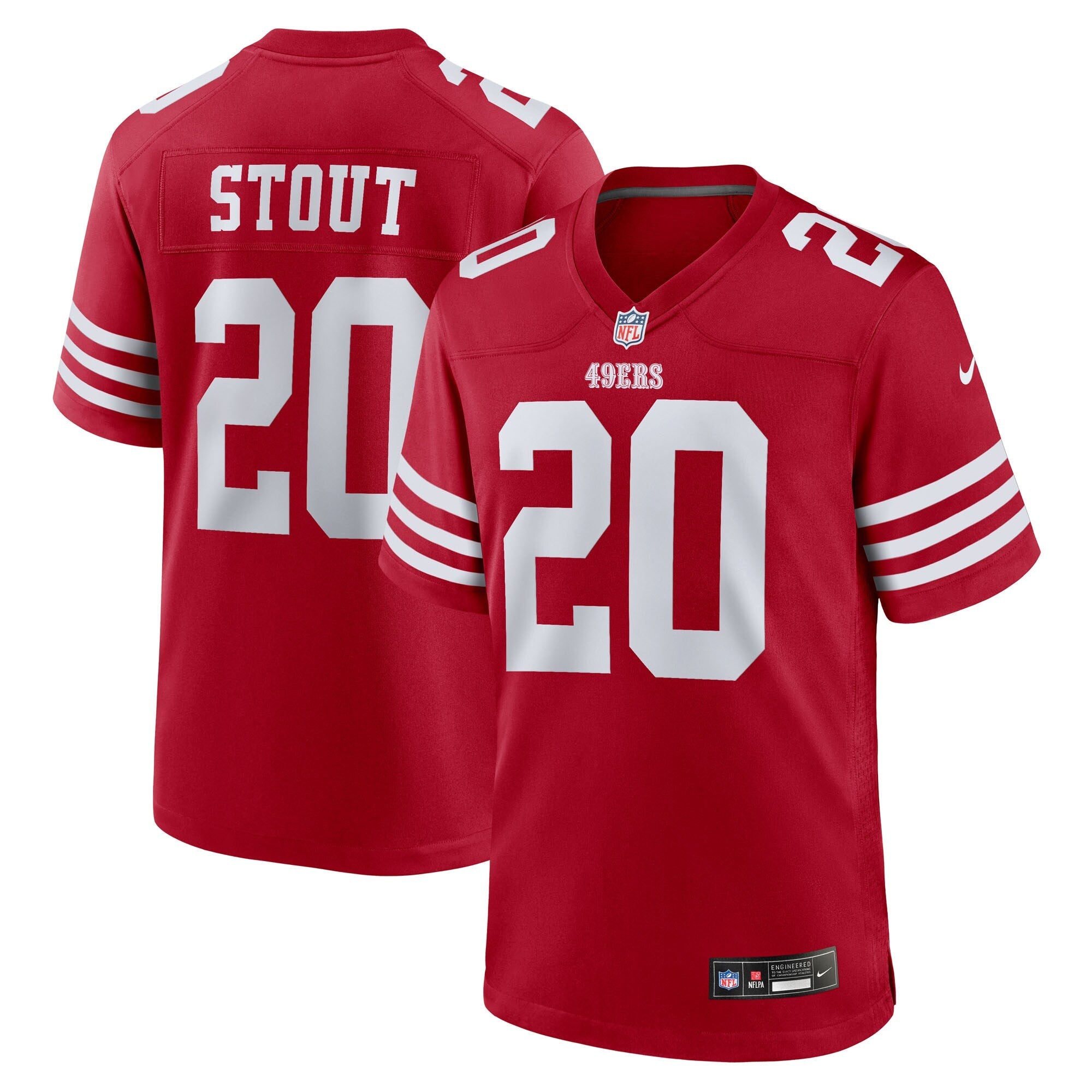 San Francisco 49ers Upton Stout Scarlet Team Game Jersey