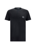 Dolce & Gabbana Men Cotton T-Shirt With Logo Plaque