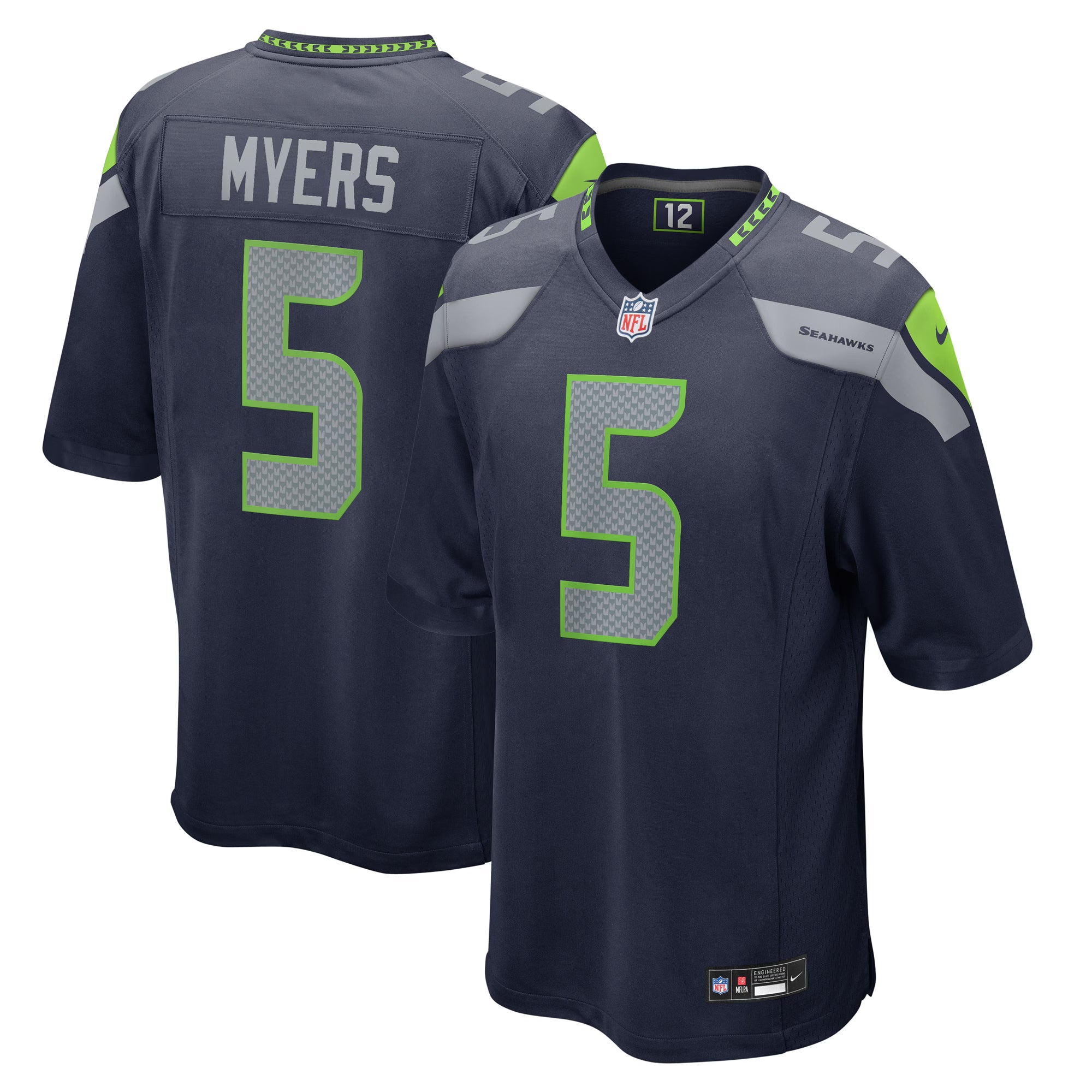 Seattle Seahawks Jason Myers College Navy Game Jersey