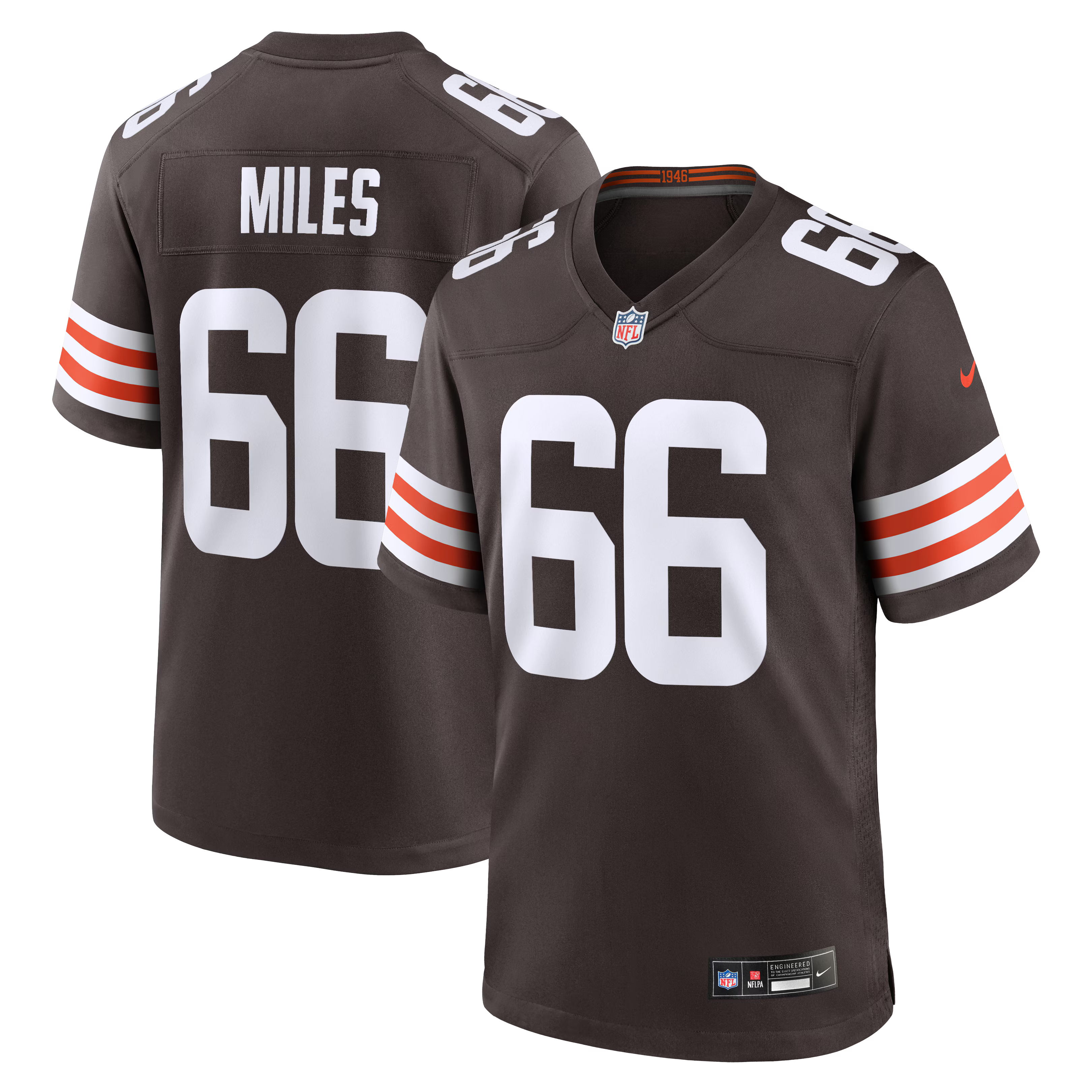 Cleveland Browns Joshua Miles Brown Team Game Jersey