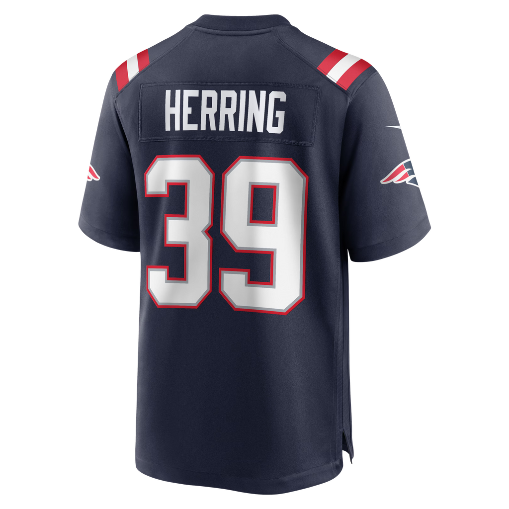 New England Patriots Tyron Herring Navy Team Game Jersey