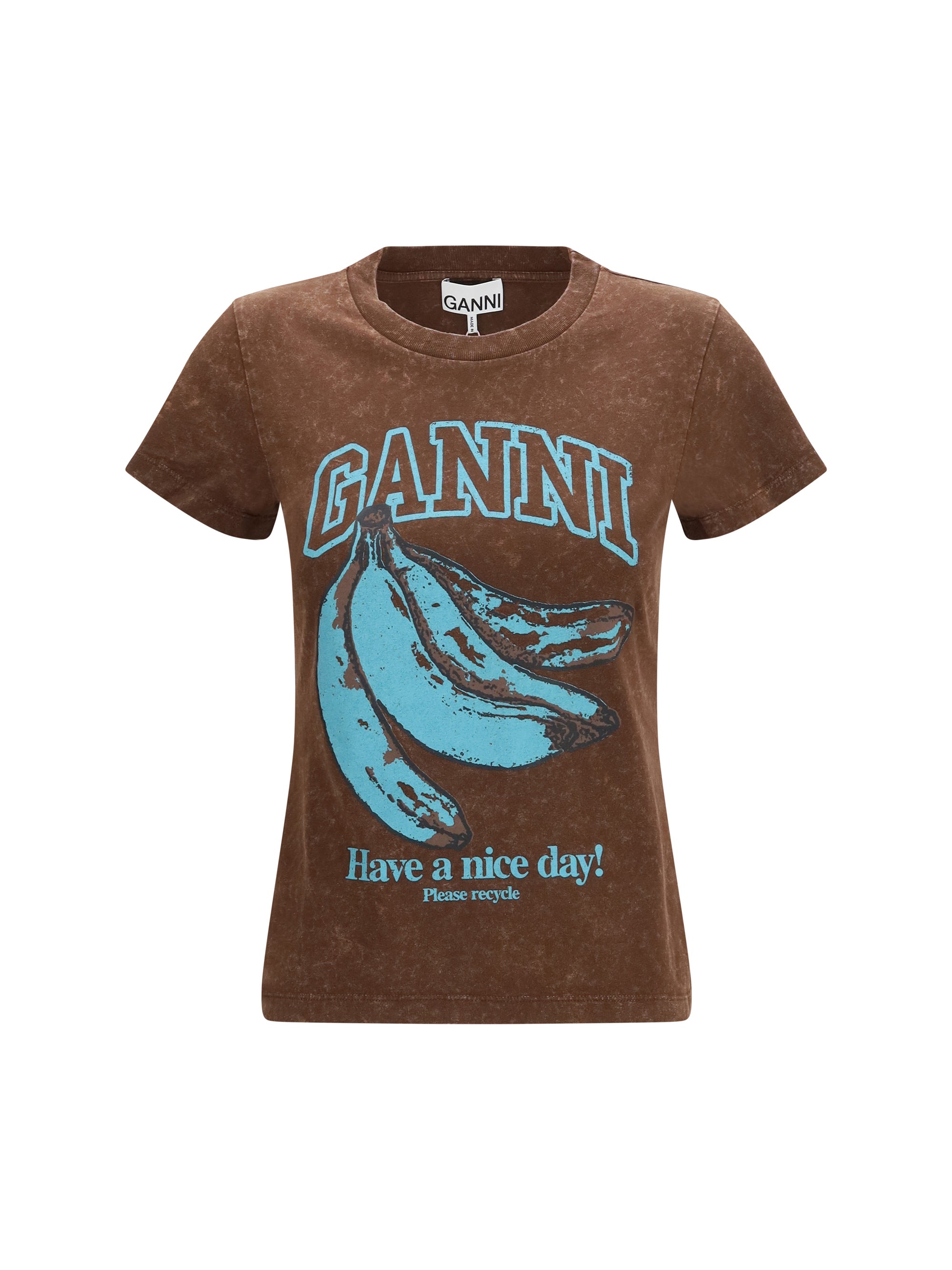 Ganni Women Banana Cotton T-Shirt