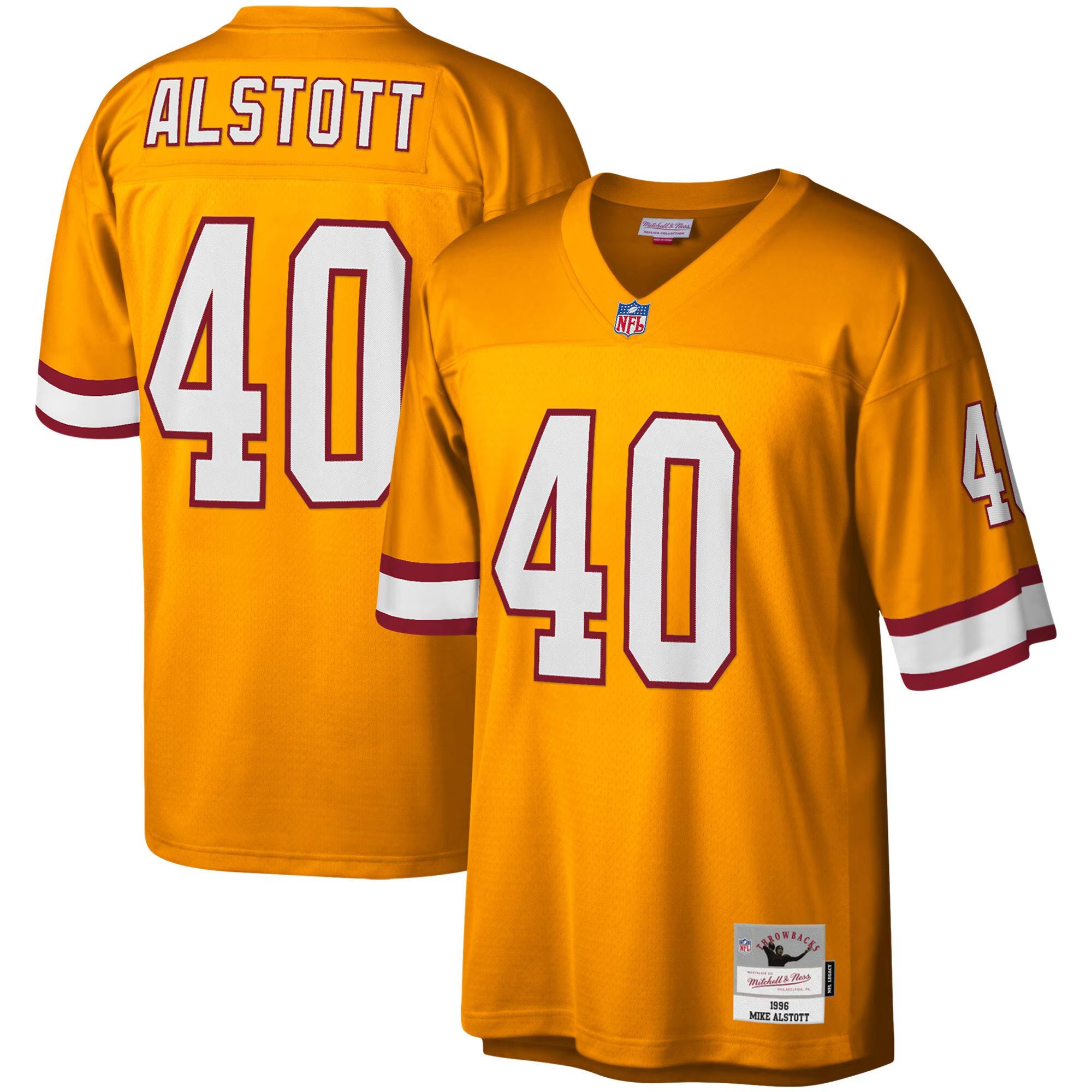 Tampa Bay Buccaneers Mike Alstott Mitchell & Ness Orange Big & Tall 1996 Retired Player Replica Jersey