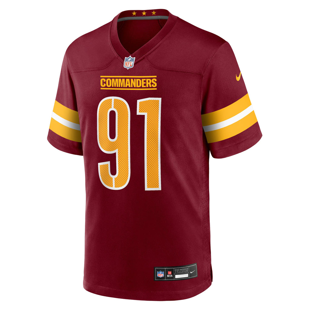 Washington Commanders Deatrich Wise Jr. Burgundy Team Game Jersey