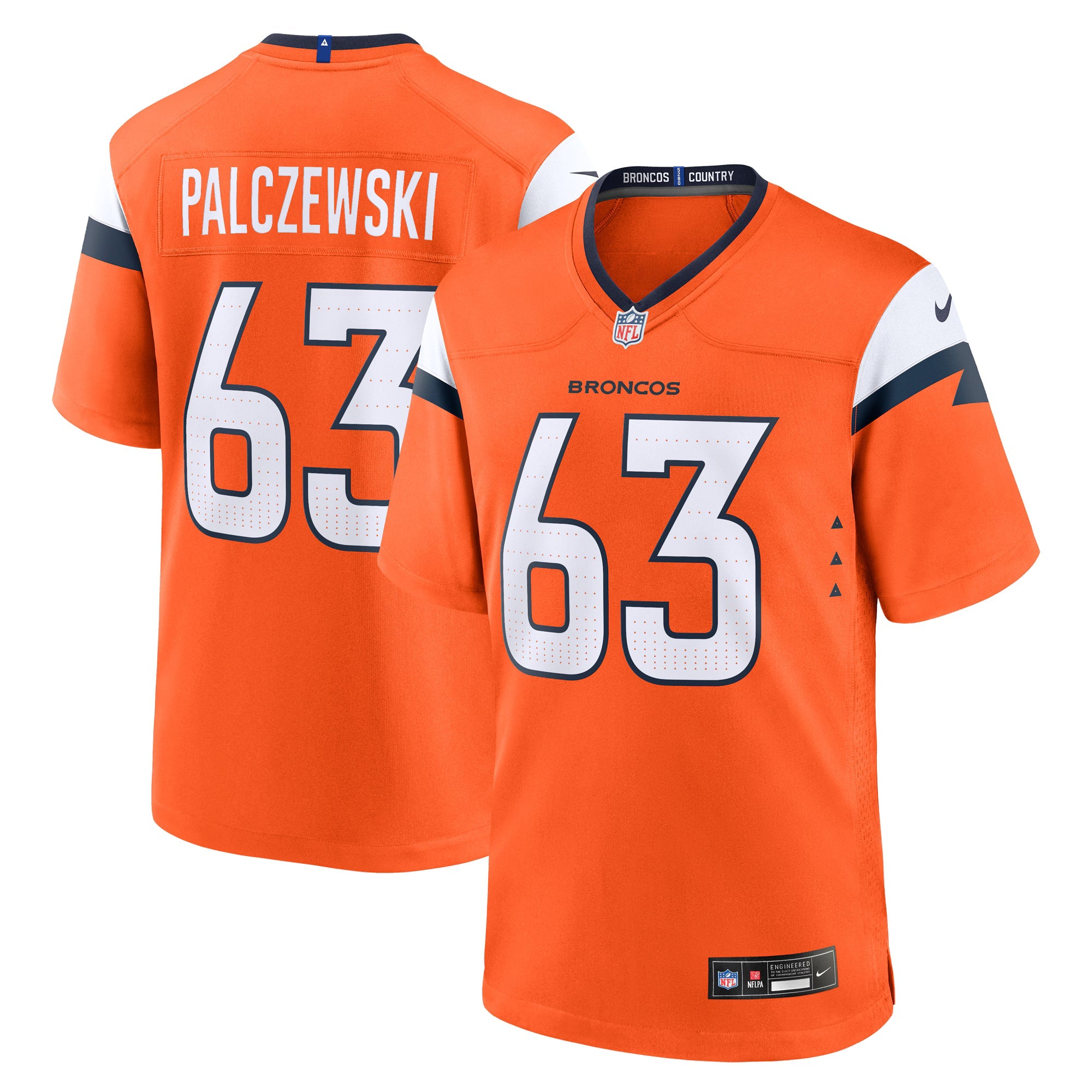 Denver Broncos Alex Palczewski Orange Team Game Jersey
