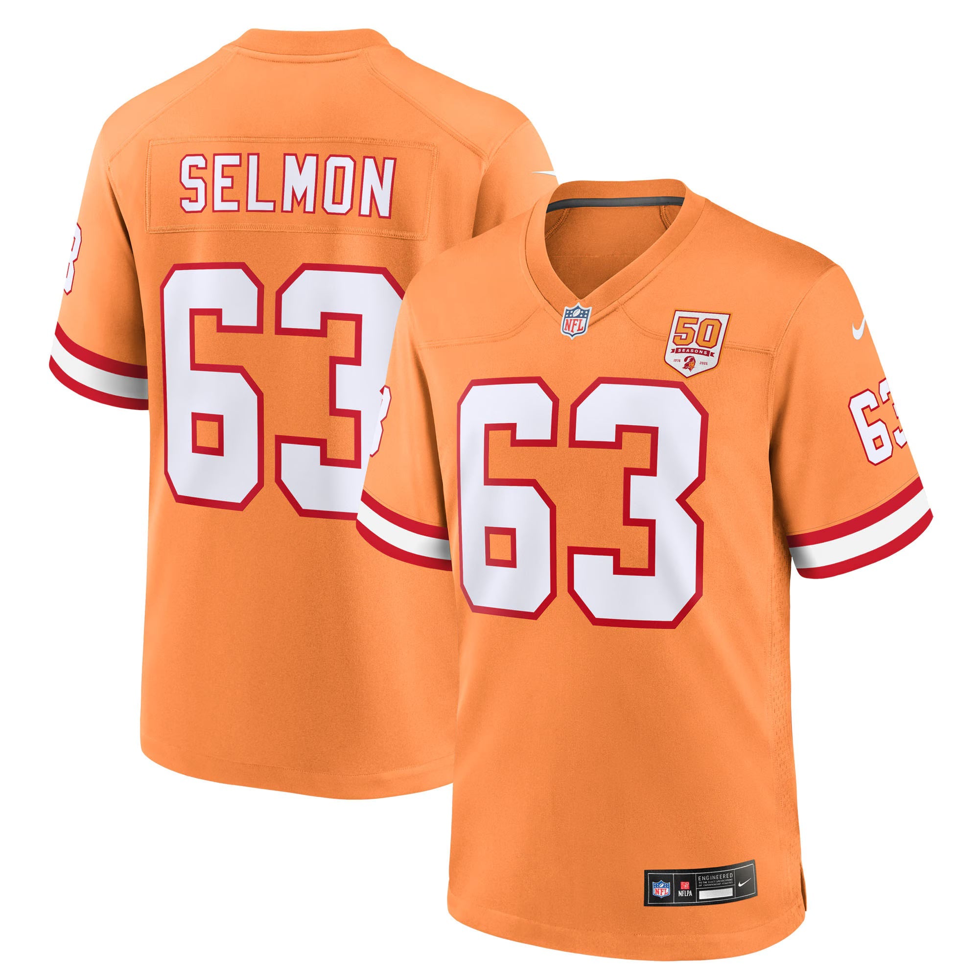 Tampa Bay Buccaneers Lee Roy Selmon Creamsicle 50th Season Game Jersey