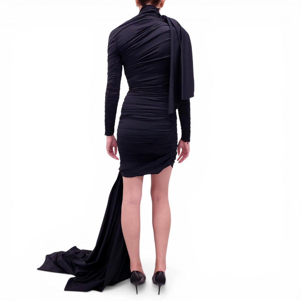 BALENCIAGA BLACK SPANDEX DRESS - SIZE 36