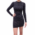 BALENCIAGA CRYSTAL LOGO DRESS - SIZE XS