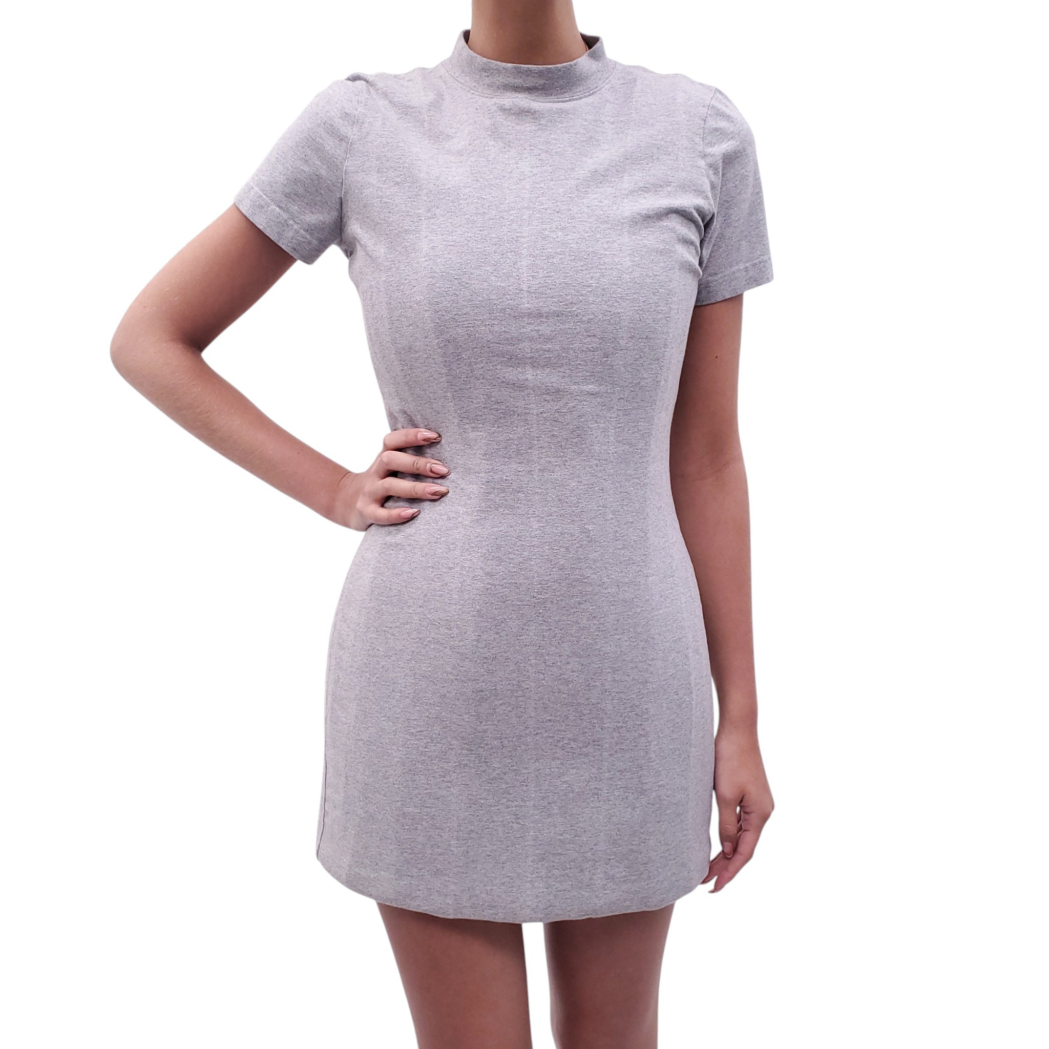 BALENCIAGA DEMNA GREY STRUCTURED DRESS WITH BONING - SIZE 40