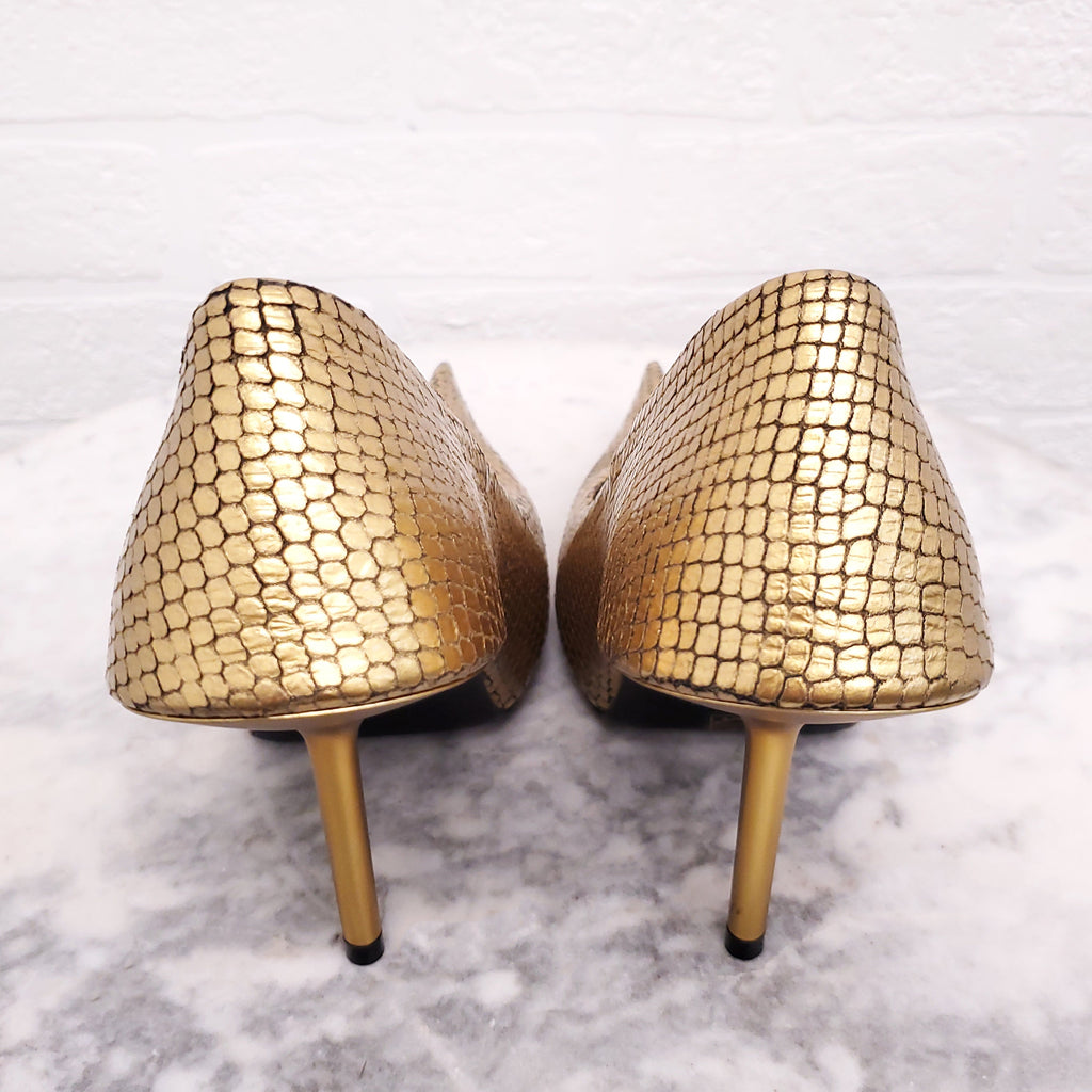 BALENCIAGA GOLD ESSEX PUMP - SIZE 36