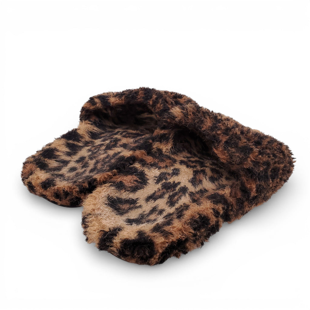 BALENCIAGA LEOPARD FUR LOGO SLIDES - SIZE 39