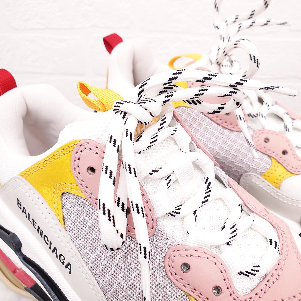 BALENCIAGA MESH/ROSE FLUO CLEAR SOLE SNEAKERS - SIZE 40