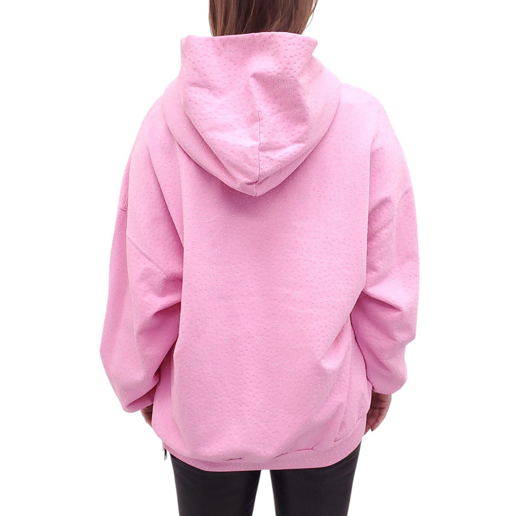 BALENCIAGA PINK RUNWAY CRYSTAL SWEATSHIRT - SIZE XL
