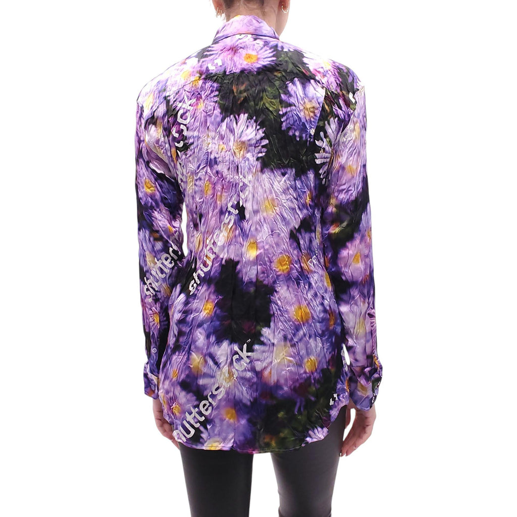 BALENCIAGA PURPLE DAISY PATTERN SHIRT - SIZE 32