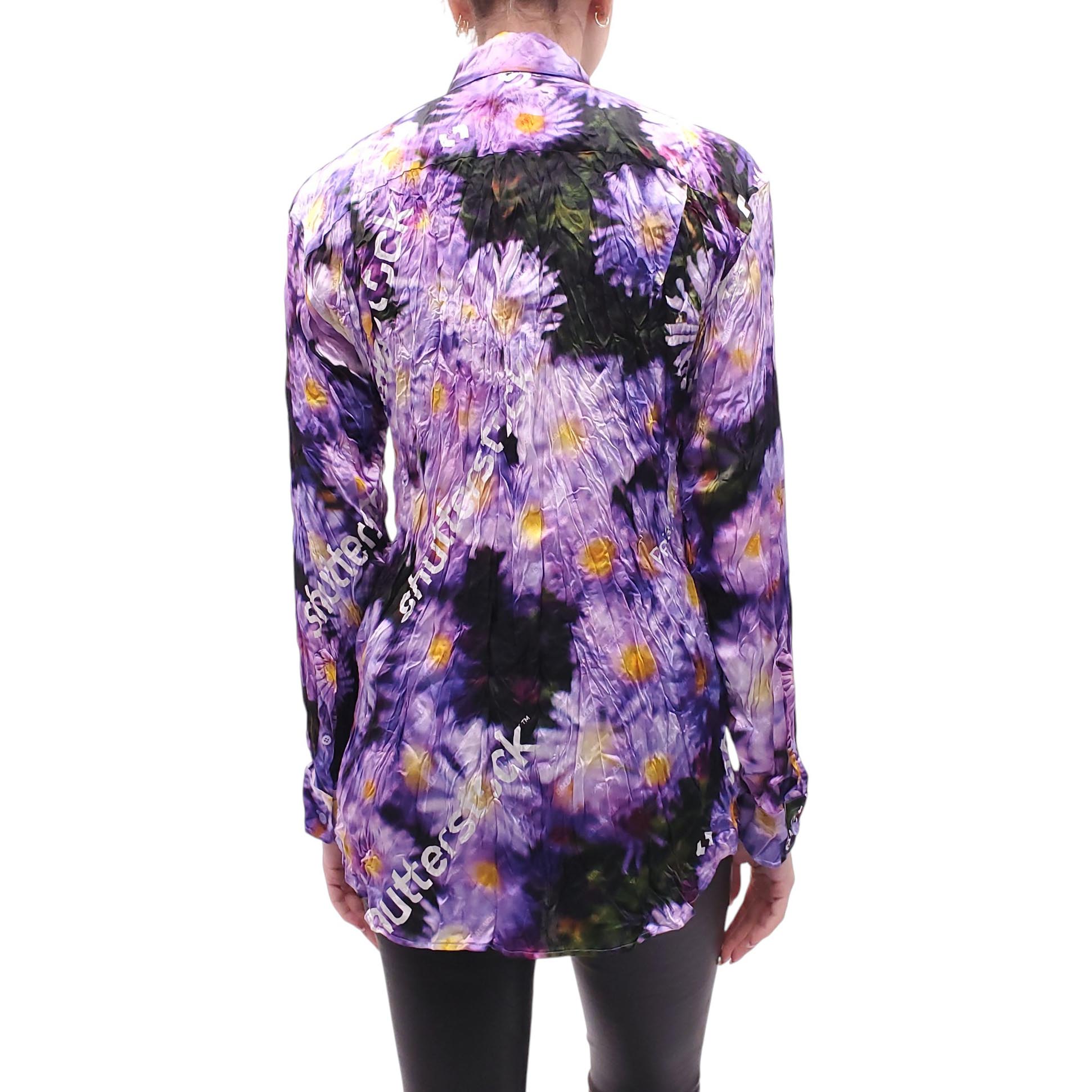 BALENCIAGA PURPLE DAISY PATTERN SHIRT - SIZE 32