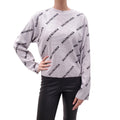 BALENCIAGA SILVER SPARKLE LOGO TOP - SIZE S