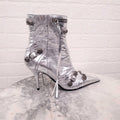 BALENCIAGA SILVER STUDDED BOOTS - SIZE 38.5