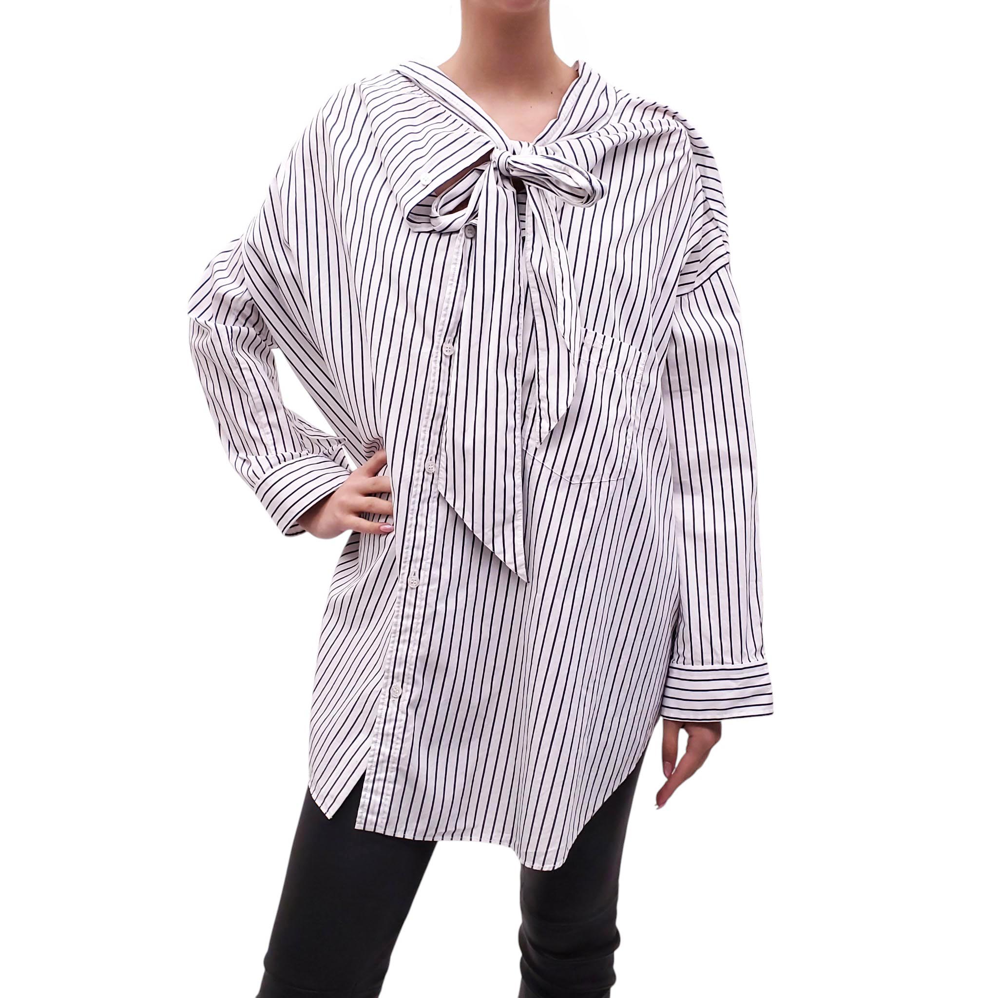 BALENCIAGA STRIPED OVERSZIED BLOUSE - SIZE 36