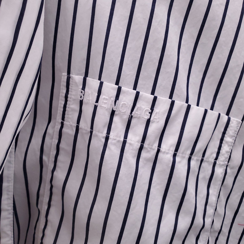 BALENCIAGA STRIPED OVERSZIED BLOUSE - SIZE 36
