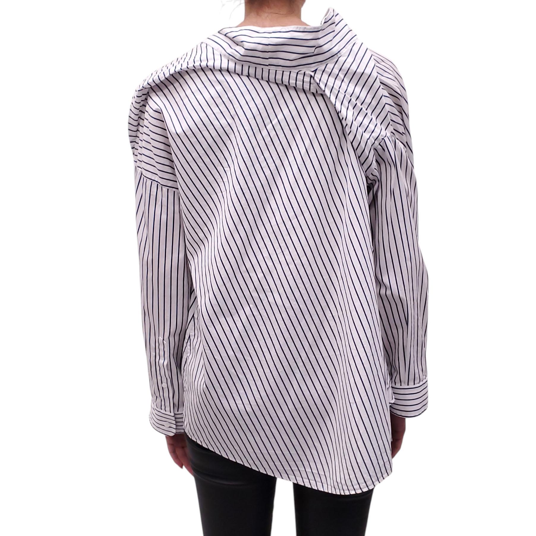 BALENCIAGA STRIPED OVERSZIED BLOUSE - SIZE 36
