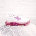 BALENCIAGA WHITE/PINK FLUO CLEAR SOLE SNEAKERS - SIZE 41