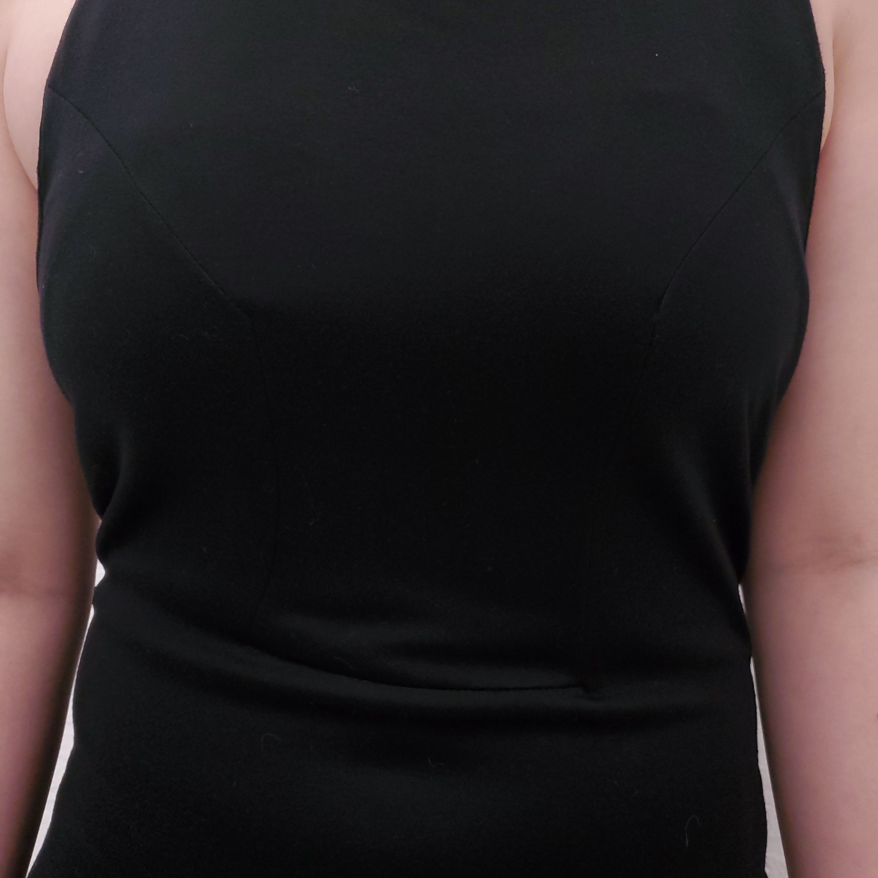 BALMAIN BLACK HALTER DRESS WITH LOGO BUTTON CLASP - SIZE 38