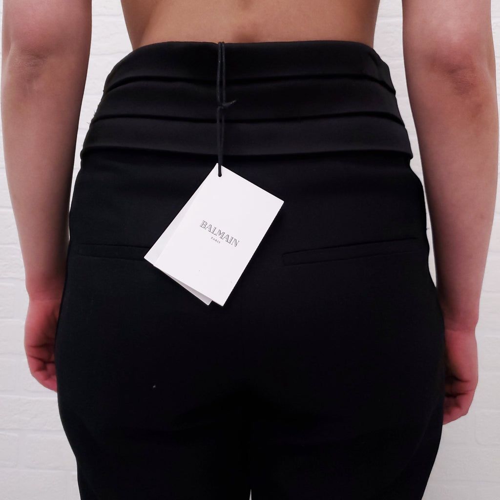 BALMAIN BLACK TUXEDO TROUSER - SIZE 34