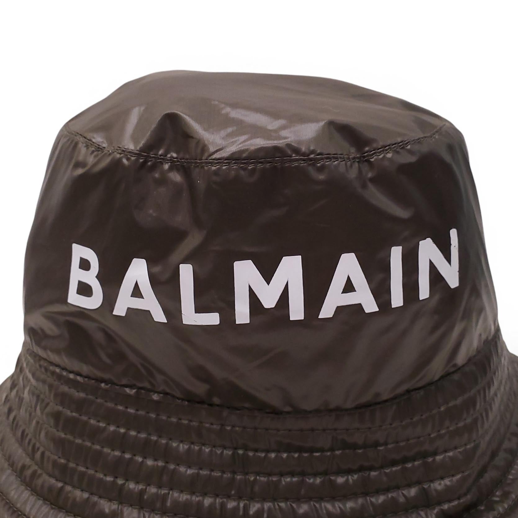BALMAIN GREEN LOGO BUCKET HAT - SIZE 3