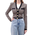 BALMAIN MONOGRAM KNIT CARDIGAN WITH GOLD BUTTONS - SIZE 36