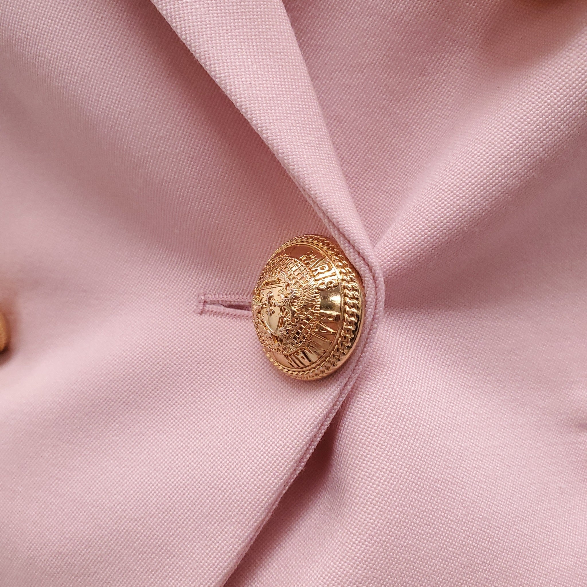 BALMAIN PINK DOUBLE BREASTED BLAZER - SIZE 36