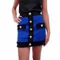 BALMAIN ROYAL BLUE TWEED SKIRT - SIZE 36