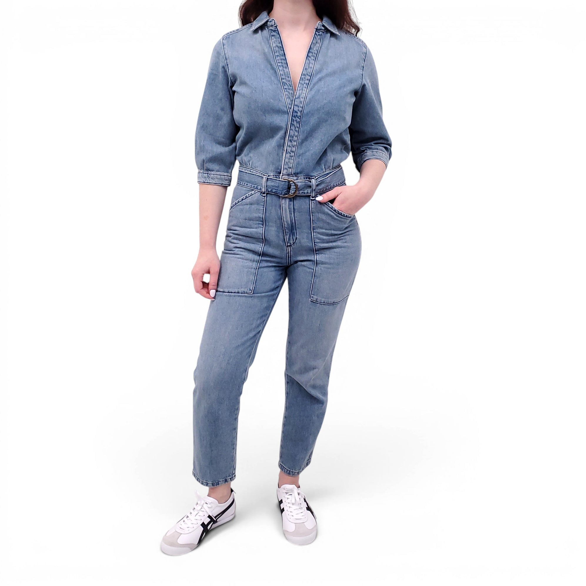 BA&SH DENIM JUMPSUIT - SIZE 0